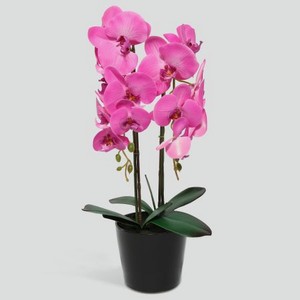Цветок искусственный Fuzhou Light в горшке орхидея фуксия 62 см