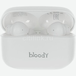 Наушники A4TECH Bloody M30, Bluetooth, вкладыши, белый [m30 (white)]