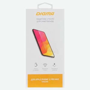 Защитное стекло для экрана Digma для Apple iPhone 12 Pro Max прозрачная, 1 шт [dgg1ap12pm]