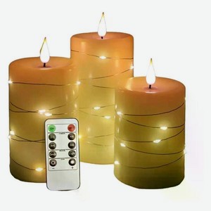 Светодиодные свечи ZDK Homium LED Elementary Candle 2, гирлянда, 3 шт (371MH-24-7)