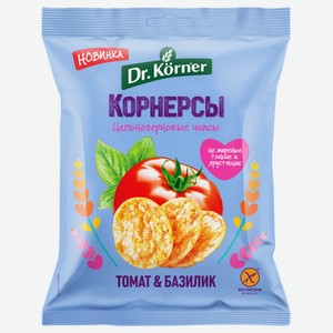 Чипсы Dr. Korner цельнозерновые кукурузно-рисовые с томатом и базиликом, 50г Россия