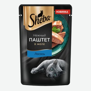 Корм консервированный Sheba для взрослых кошек паштет-лосось, 75г Россия