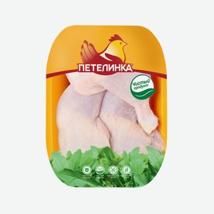 Окорочок цыпленка-бройлера Петелинка с кожей охлажденный, ~1.2кг Россия