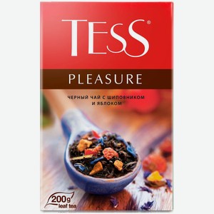 Чай Tess Pleasure чёрный байховый с шиповником и яблоком, 200г