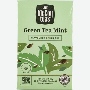 Чай зеленый в пакетиках Маккой мятный Маккой Цейлон кор, 20*1,8 г