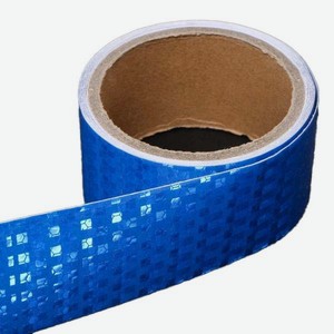 Светоотражающая лента TORSO самоклеящаяся, 5 см, 3 м, синяя (4330995)