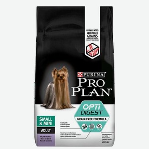Сухой корм для собак мелких и карликовых пород Pro Plan Optidigest Grain Free с индейкой 2,5 кг