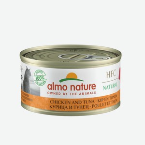 Almo Nature консервы для кошек, с курицей и тунцом, 75% мяса (70 г)