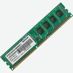 Оперативная память Patriot PSD32G160081 DDR3 - 2ГБ 1600, DIMM, Ret