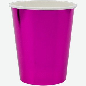 Одноразовая посуда 250мл Веселая затея стакан розовый фольга кор, 6 шт