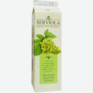 Вино Сервиола Белое Сухое 1л