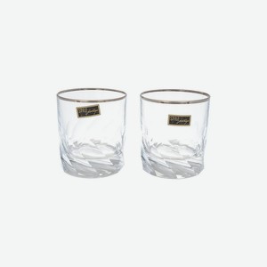 Набор бокалов для виски хрустальное стекло Style Prestige 2шт 290мл платина Италия, 0,14 кг