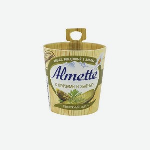 Сыр творожный <Альметте> огурец/зелень 150г Россия