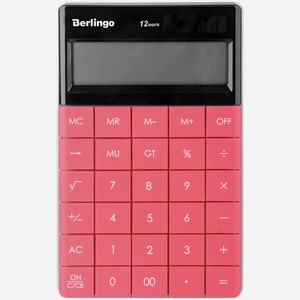 Калькулятор настольный Berlingo темно-розовый Power Tx 12-разрядный двойное питание Китай