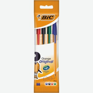 Ручка BIC Orange Fine шариковая цветная, 4шт Франция