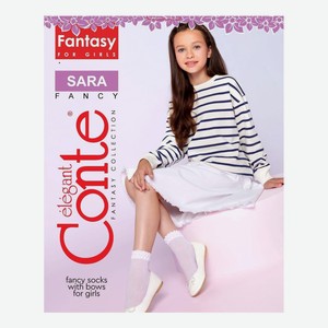 Носки для девочек Conte Sara полиамид белые р 20-22