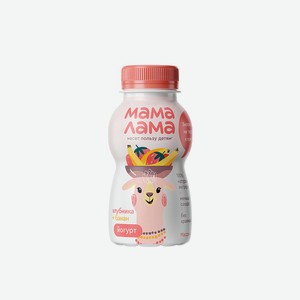 Йогурт питьевой с клубникой и бананом 2.5% Мама Лама, 0,2 кг