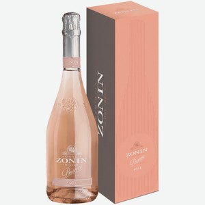 Вино игристое Zonin Prosecco Rose розовое брют 0,75 л в подарочной упаковке