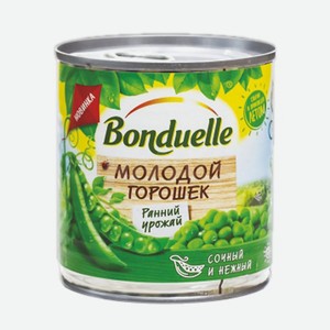 Консервы овощ Бондюэль зеленый горошек молодой, 212мл