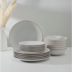 Сервиз столовый  Ваниль  белый (6 тарелок 19 см, 6 тарелок 27 см, 6 мисок 19 см)
