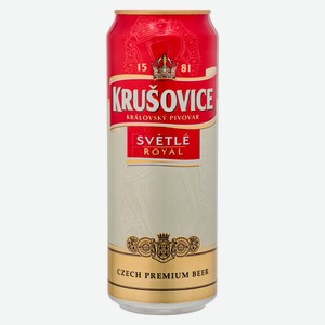 Пиво Крушовице светлое пастеризованное 4,2% 0,43л ж/б