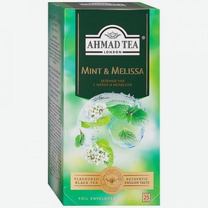 Чай  Ahmad Tea , Мята-Мелиса, зеленый, 25 пакетиков