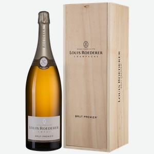 Шампанское Louis Roederer Brut Premier (wooden gift box) 3 л.