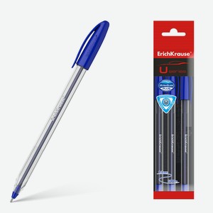 Ручка Erich Krause Classic шариковая U-108 синяя 1мм, 3шт Индия