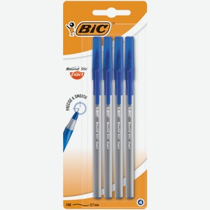 Ручки шариковые BIC Round Stic Exact синие, 4шт Мексика