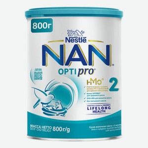 Детская смесь NAN 2 Optipro молочная с 6 месяцев 800 г