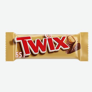 Батончик шоколадный Twix с карамелью 55г