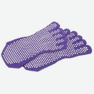 Носки противоскользящие для занятий йогой закрытые фиолетовые