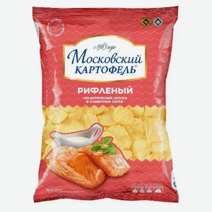 Чипсы Московский Картофель рифленые со вкусом Атлантического лосося в сливочном соусе 150г