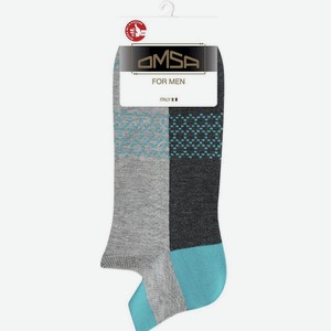 Хлопковые носки Omsa TREND 107 укороченные с фальшпяткой Grigio Melange 45-47