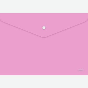 Папка-конверт Пластиковая на кнопке А4ф Хатбер 180мкм Ньютон Пастель ПИОН