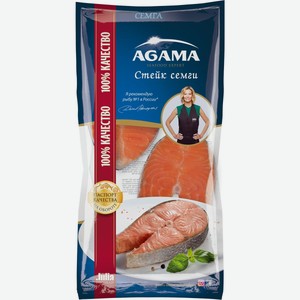 Рыба замороженная Агама семга стейк Агама карт/уп, 400 г