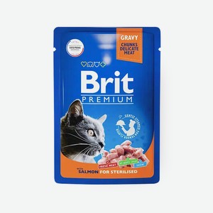Влажный корм для стерилизованных кошек BRIT Premium Лосось в соусе, 85 г