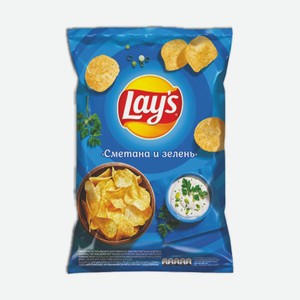 Чипсы из натурального картофеля Lay,s со вкусом сметаны и зелени, 37г