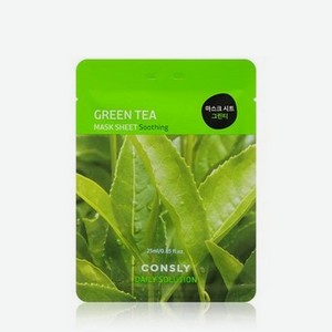 Успокаивающая маска для лица Consly Green Tea с экстрактом листьев зеленого чая 25мл