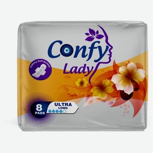 Confy Lady Гигиенские женские прокладки ULTRA LONG, 8 шт.