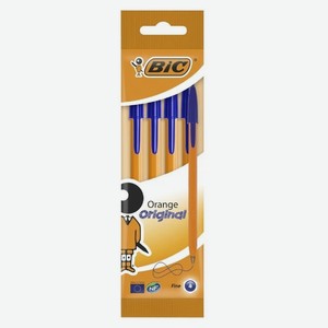 BIC Ручка шариковая ОранжФайн Син 0,3мм 4 шт