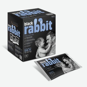 Трусики 12-22 кг размер XL 32 шт Black Rabbit, 1,7 кг