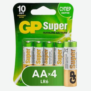Батарейка GP Super Alkaline АА LR6 4шт 15А-BC4