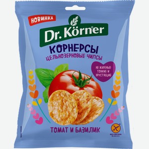 Чипсы кукурузно-рисовые Dr. Korner цельнозерновые, томат-базилик, 50 г, флоупак