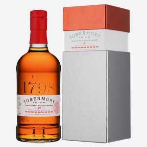 Виски Tobermory Aged 21 Years в подарочной упаковке 0.7 л.