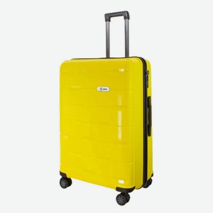 Чемодан пластиковый Proffi Travel Tour Fashion желтый 8 колес, размер L