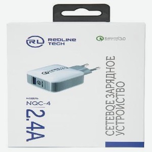 СЗУ Red Line Tech USB QC 3.0 (модель NQC-4) асс.,