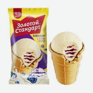 Мороженое Золотой стандарт пломбир новый черника ваф/ст 89г