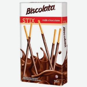 Палочки бисквит  Biscolata  покрытые молочным шоколадом 40г