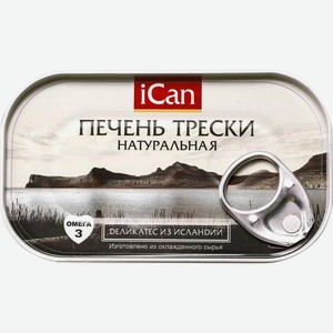 Печень трески Натуральная АйКэн Гунвор ж/б, 115 г